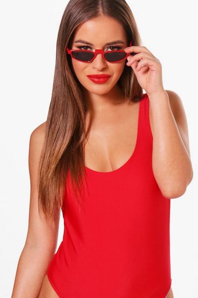 boohoo red Petite Basic Red Swimsuit