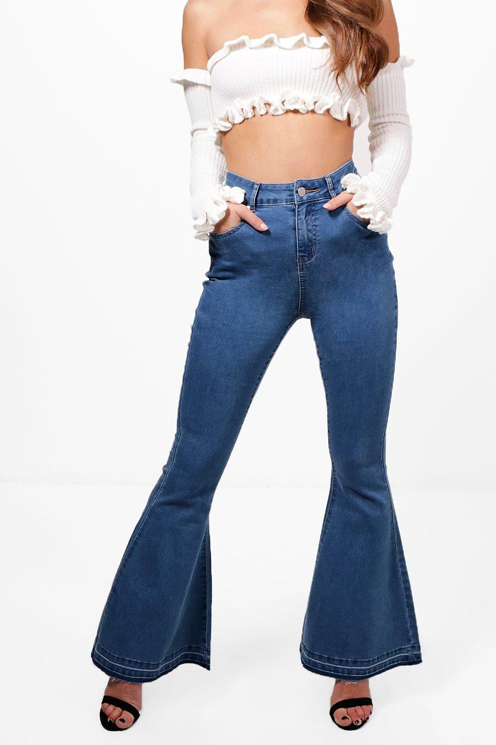 petite black flare jeans
