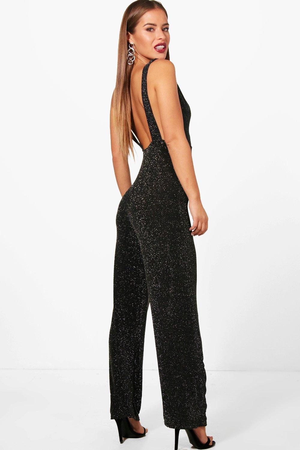 boohoo petite black jumpsuit