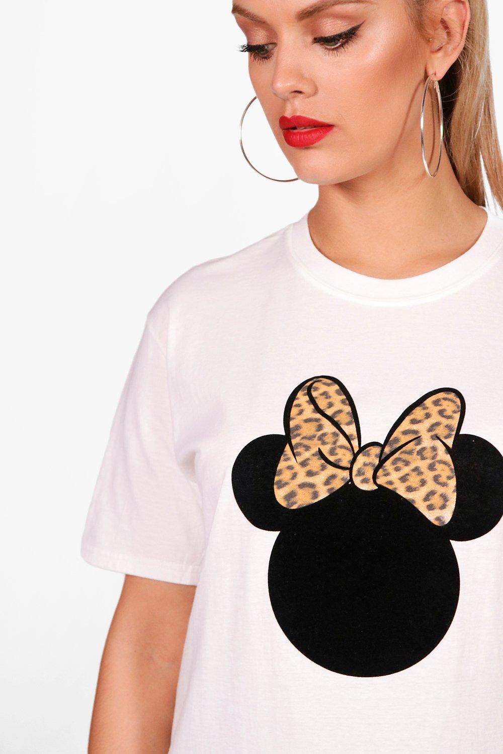 T- shirt con orecchie Imy Disney Minnie leopardo