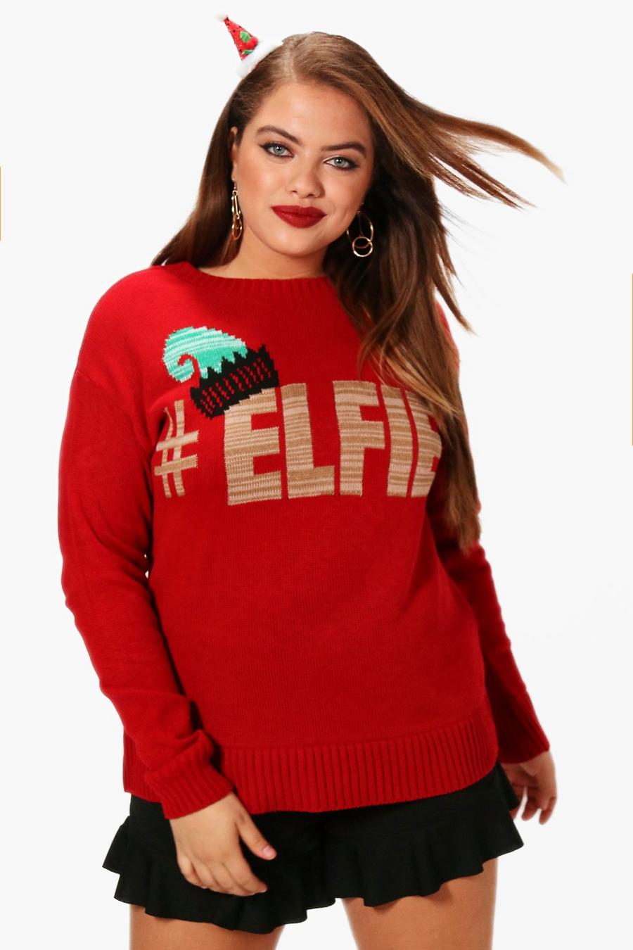 Plus Eve Elfie Christmas Jumper image number 1
