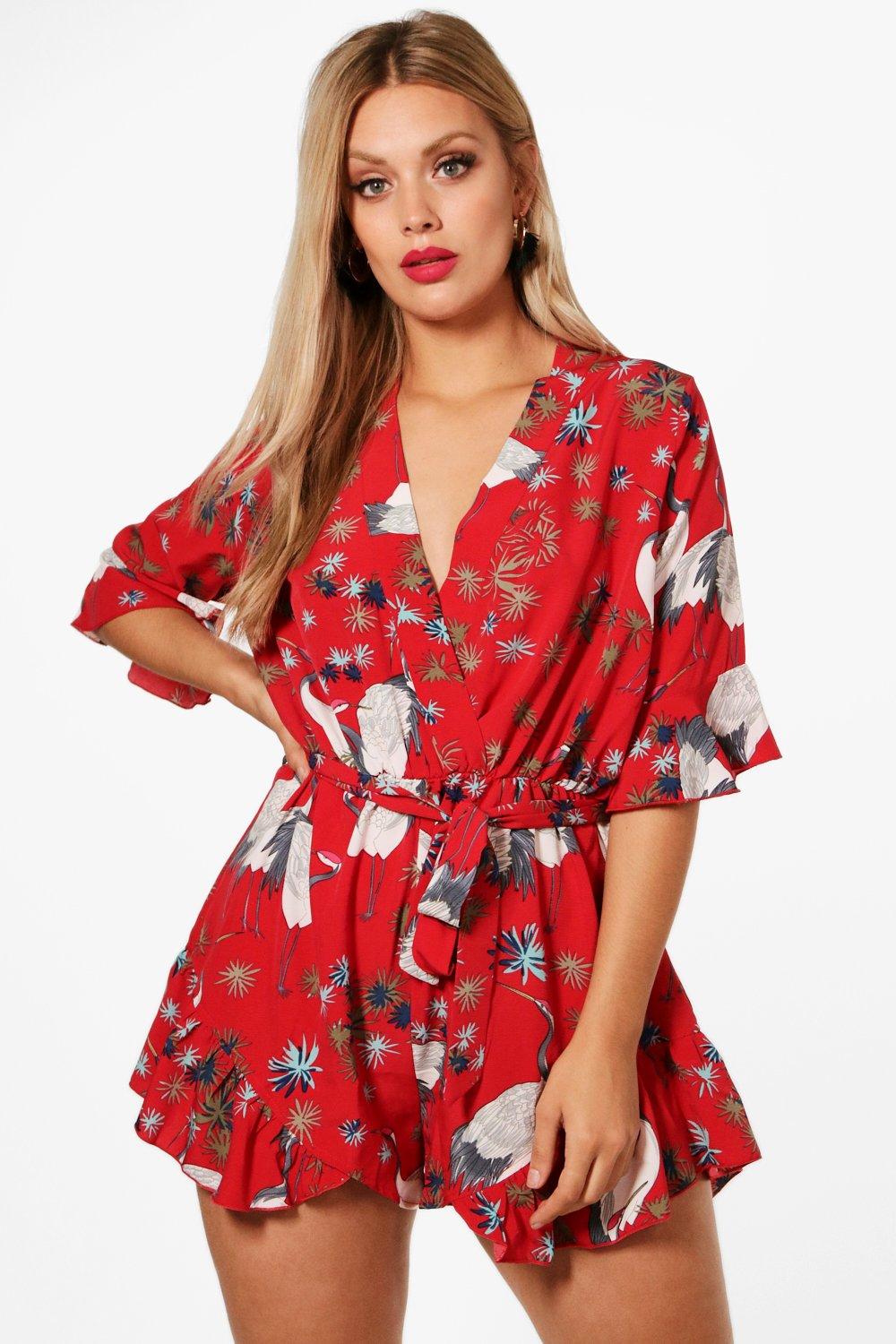 boohoo wrap playsuit