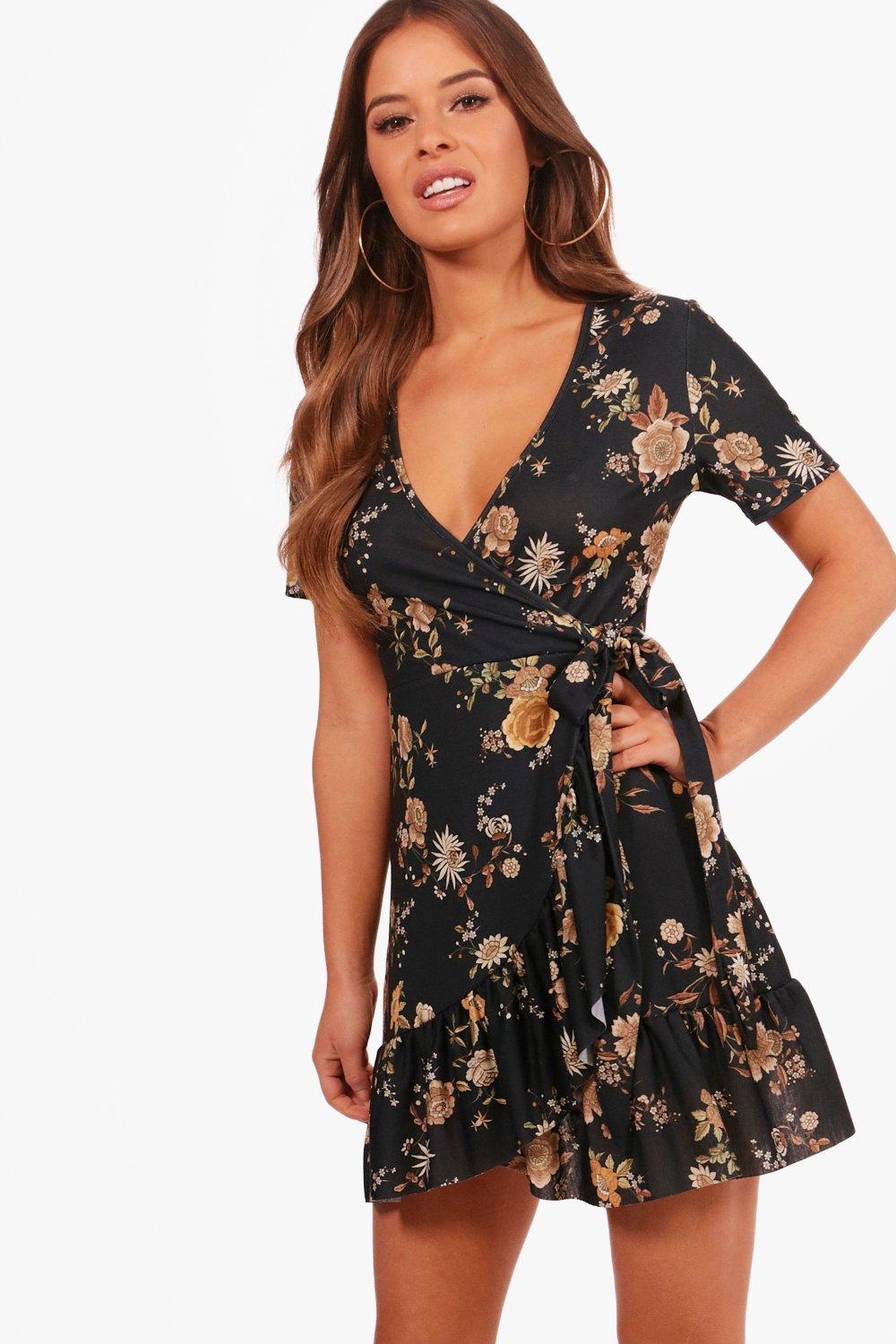 boohoo floral tea dress