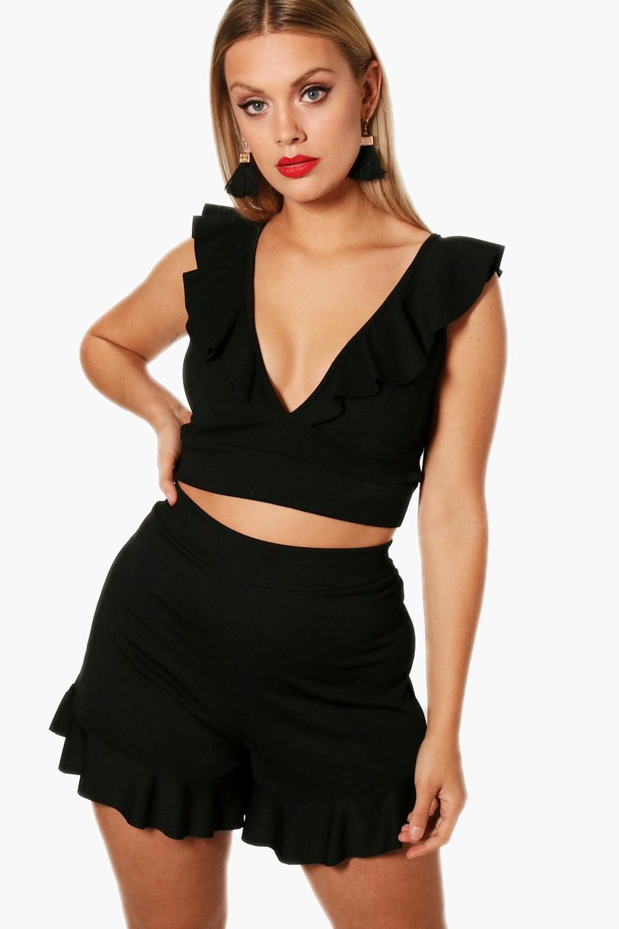 Plus Frill Crop Top image number 1