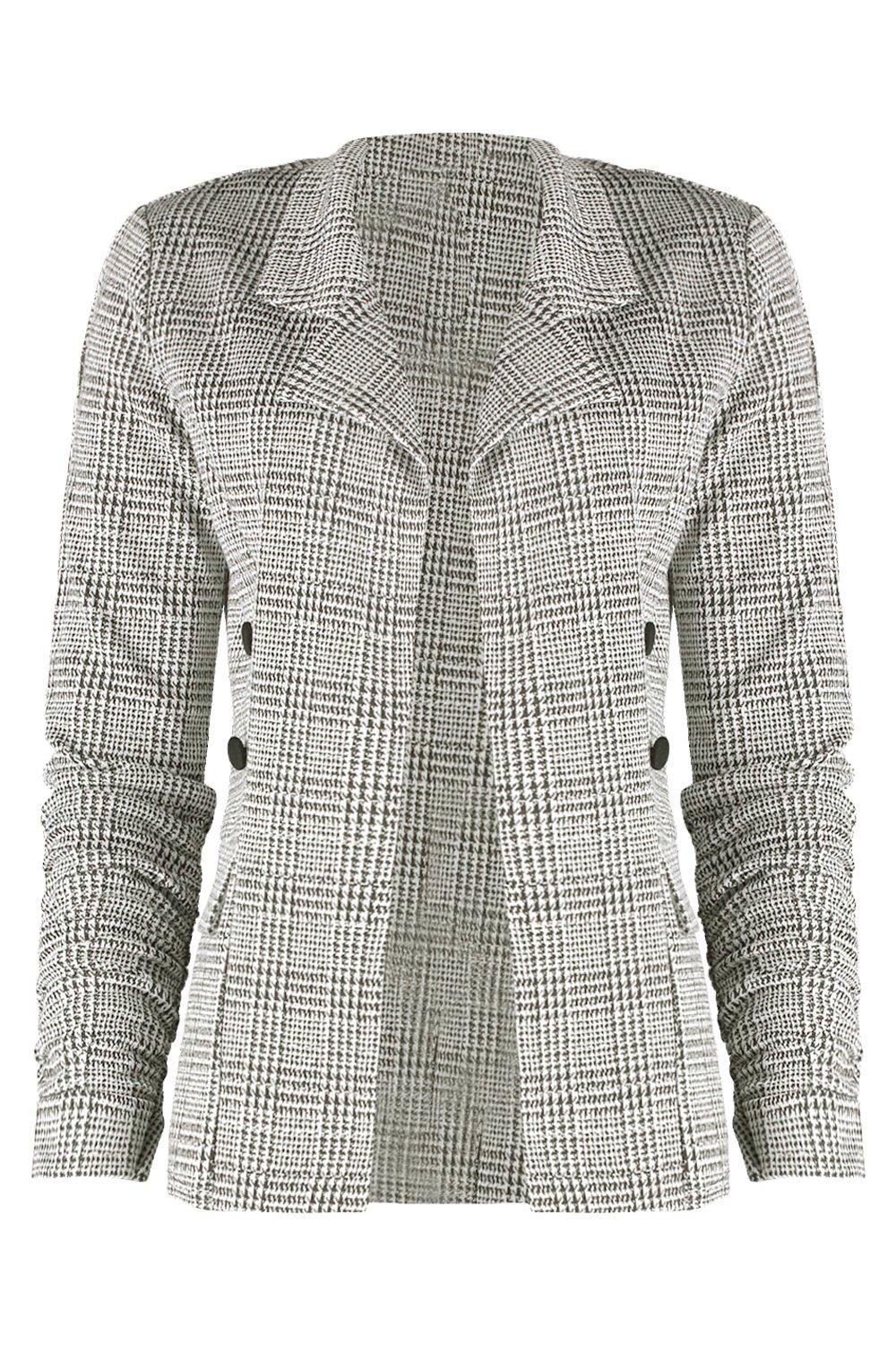 Petite checked outlet blazer