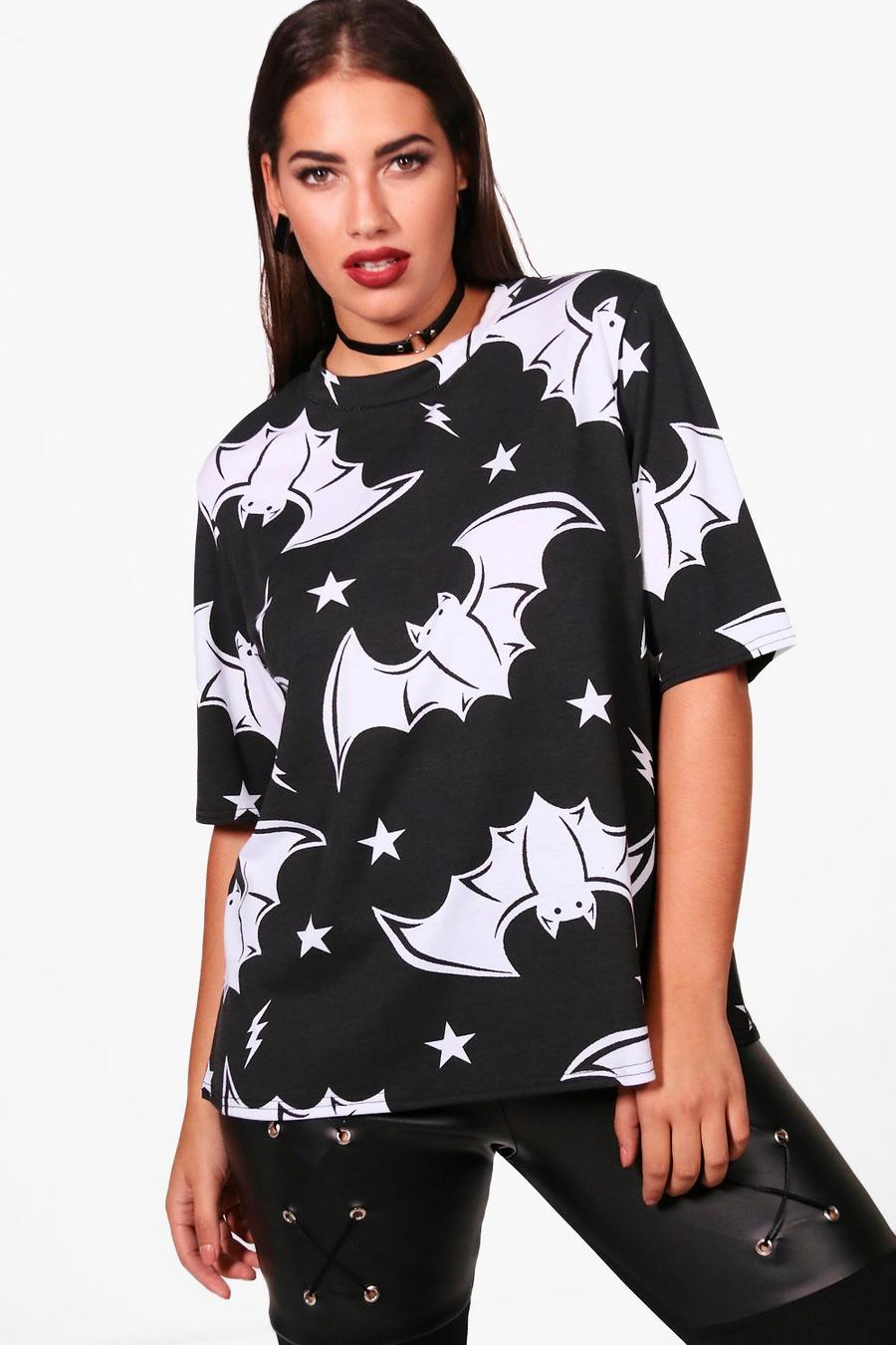 Plus Sara Bat Halloween-t-Shirt, Schwarz black image number 1
