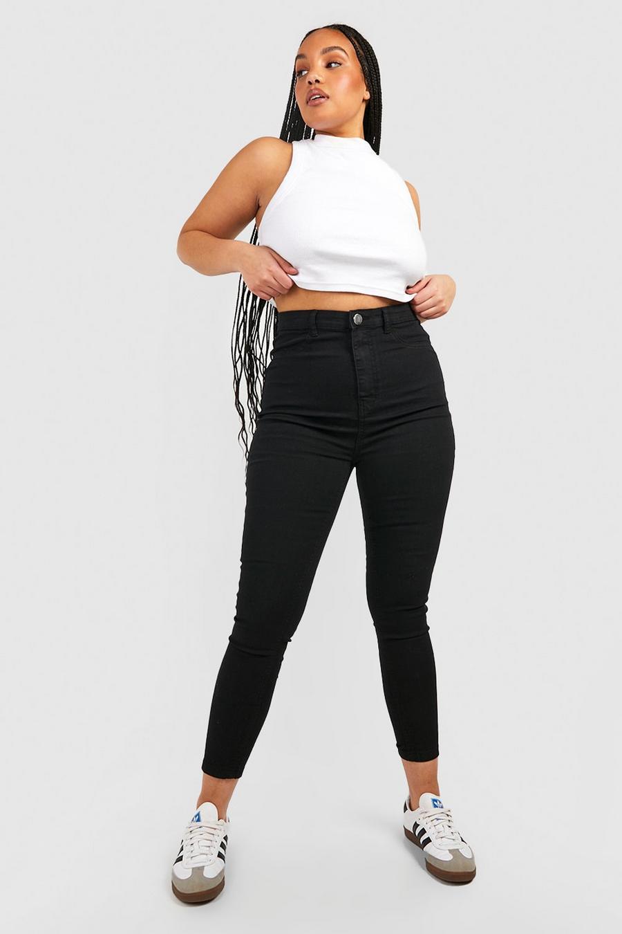 Black negro Plus High Waisted Jeggings image number 1