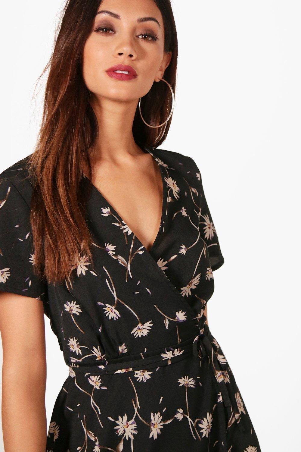 Petite Ditsy Floral Wrap Dress