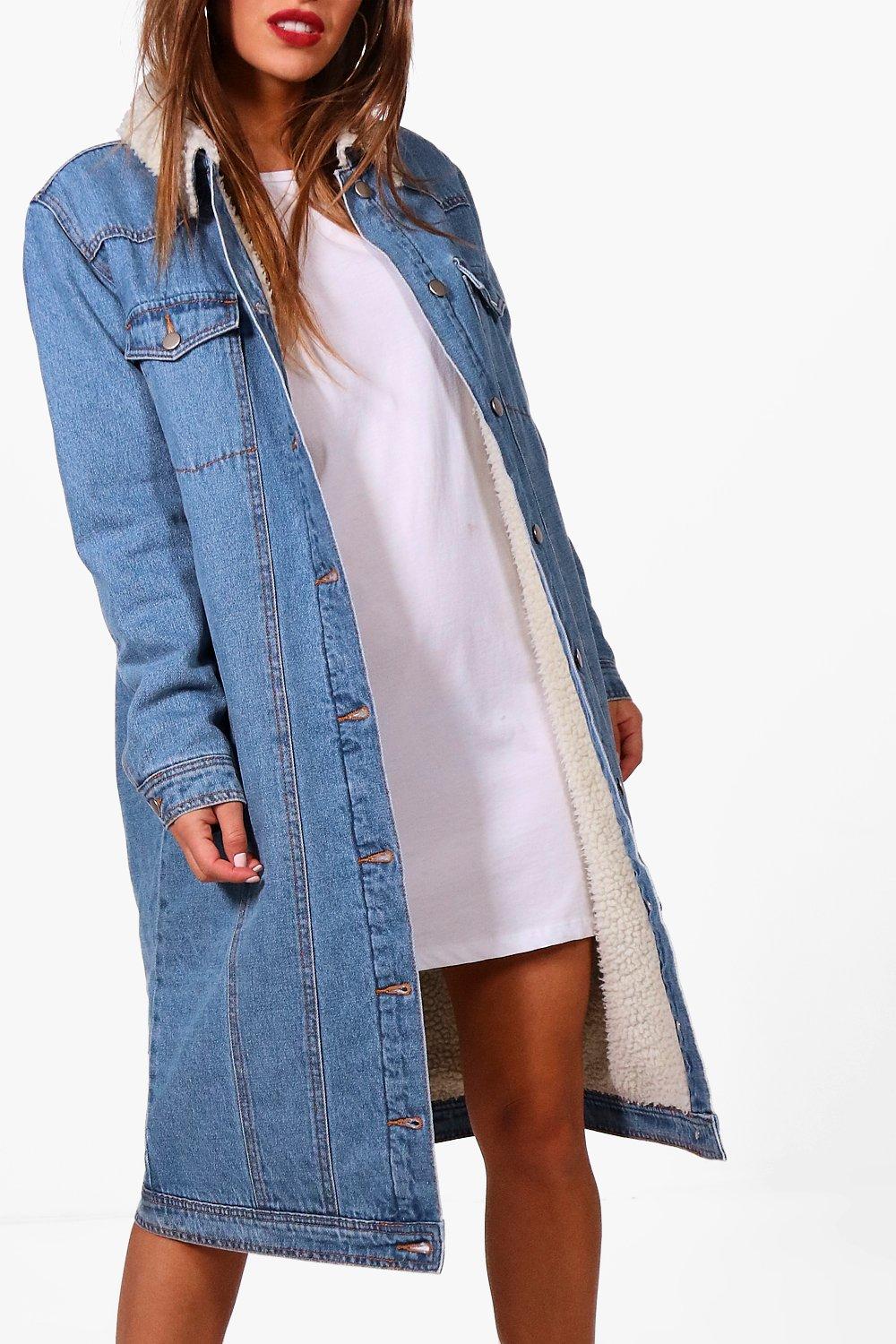 Veste en Jean Maxi doublure mouton petite Elle