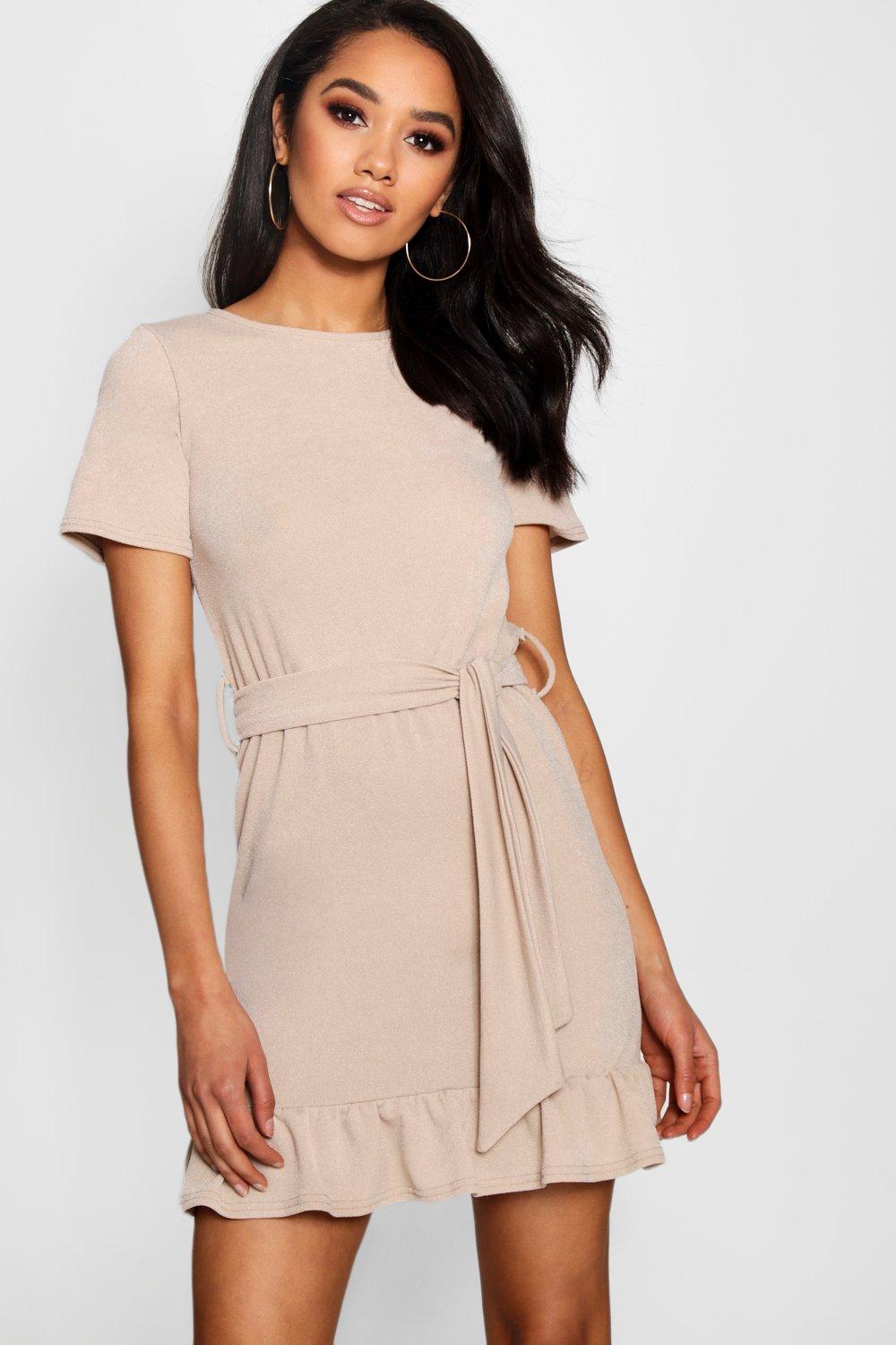 boohoo tie waist dress