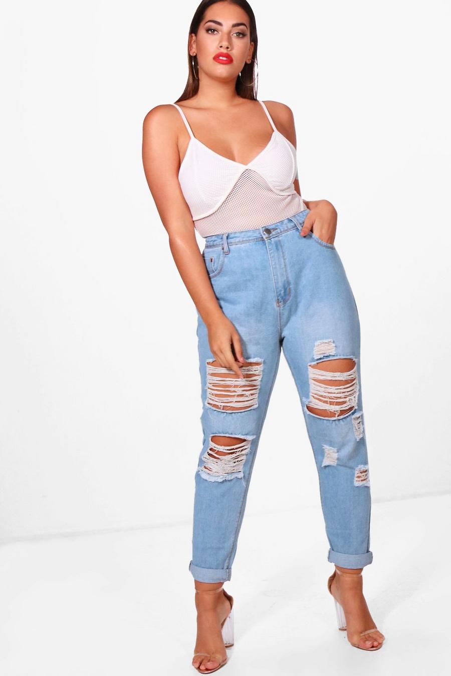 Women's Plus All Over Ripped Jeans