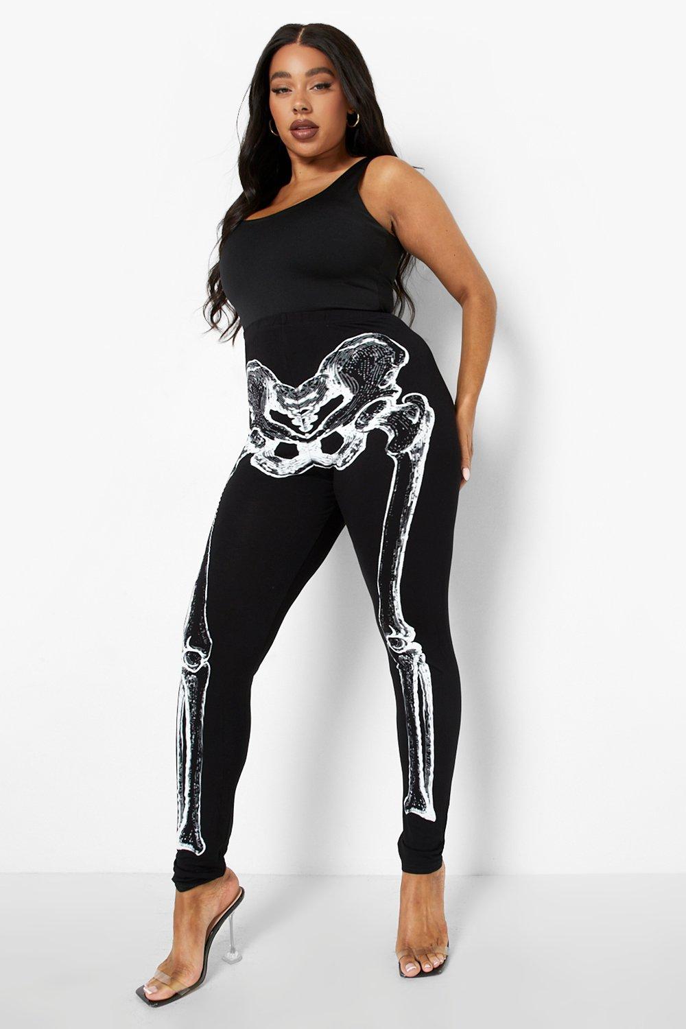 Faux Real Skeleton Leggings Photorealistic Sublimated Halloween Costume  F139144