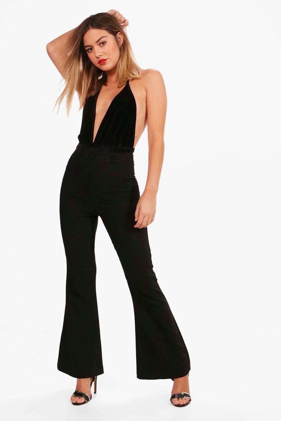 Black Petite Tailored Flare Trouser image number 1