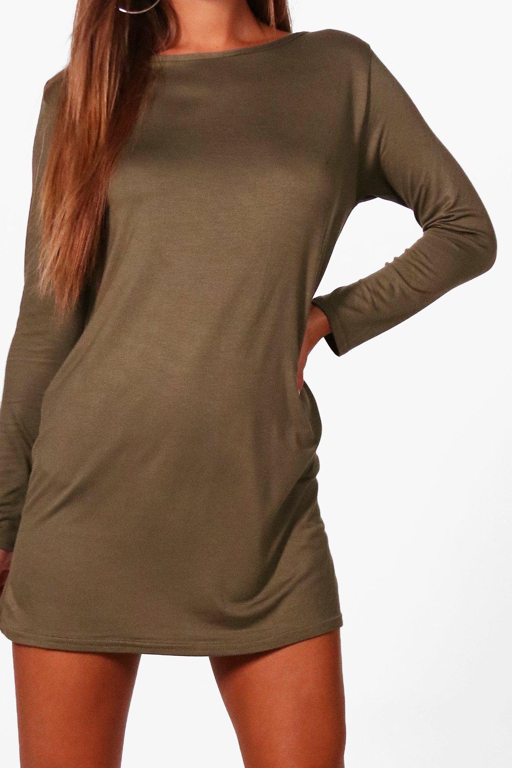 petite long sleeve shift dress