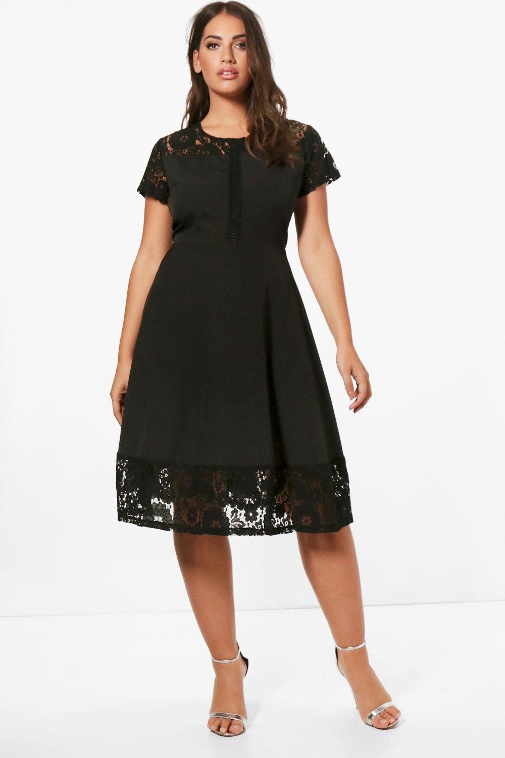 black cap sleeve skater dress