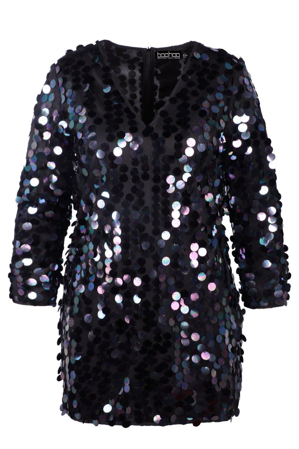 boohoo sequin shift dress