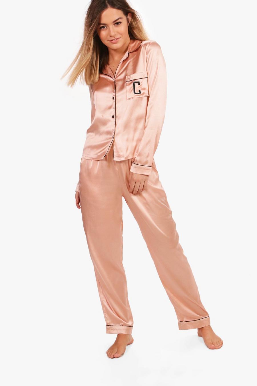 Petite Sara Letter 'C' Embroidered Trouser Set, Rose rosa image number 1