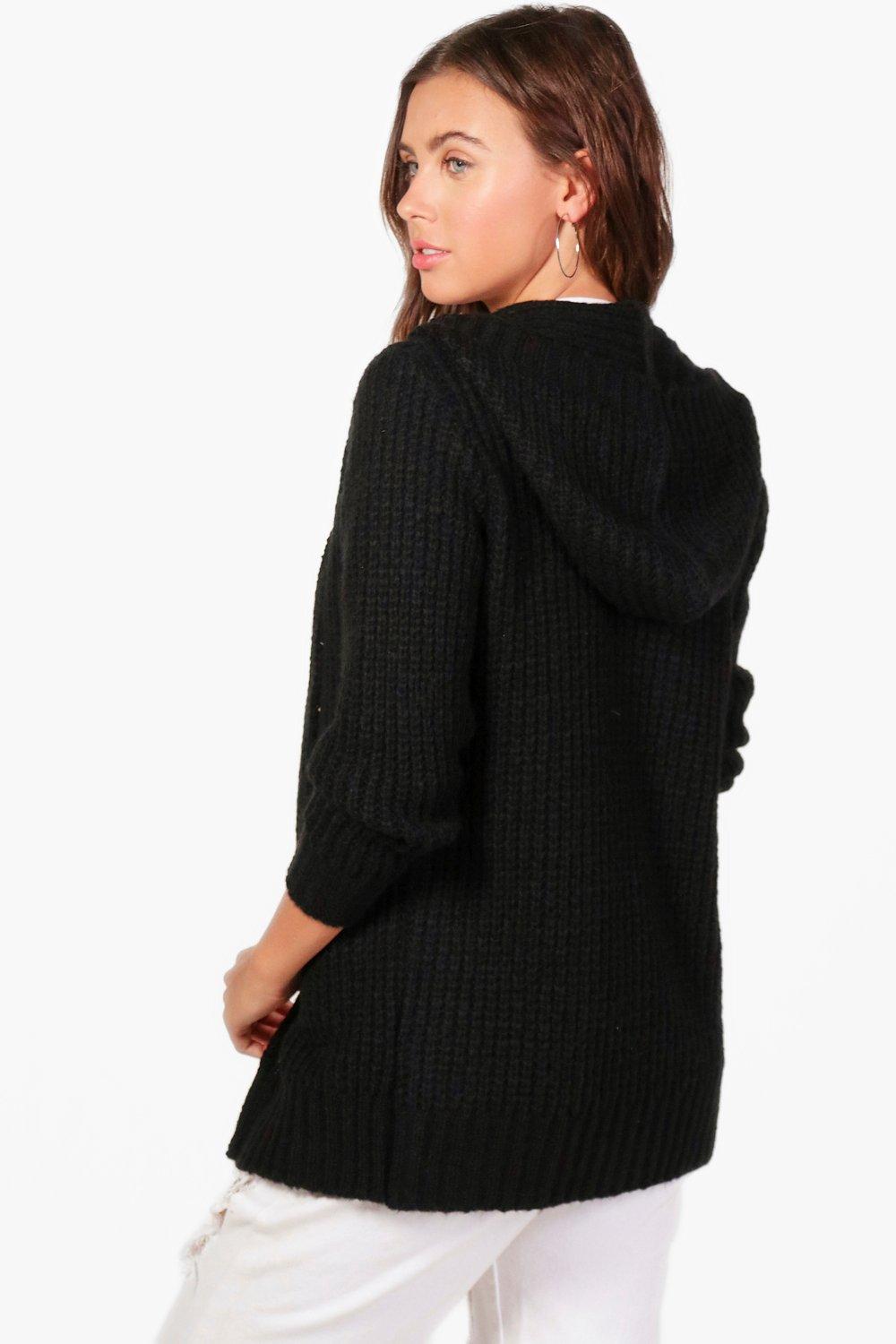 petite hooded cardigan