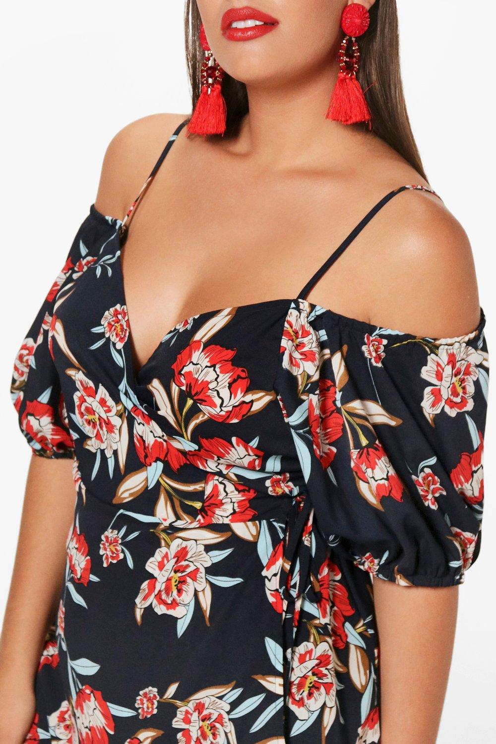 boohoo plus wrap top