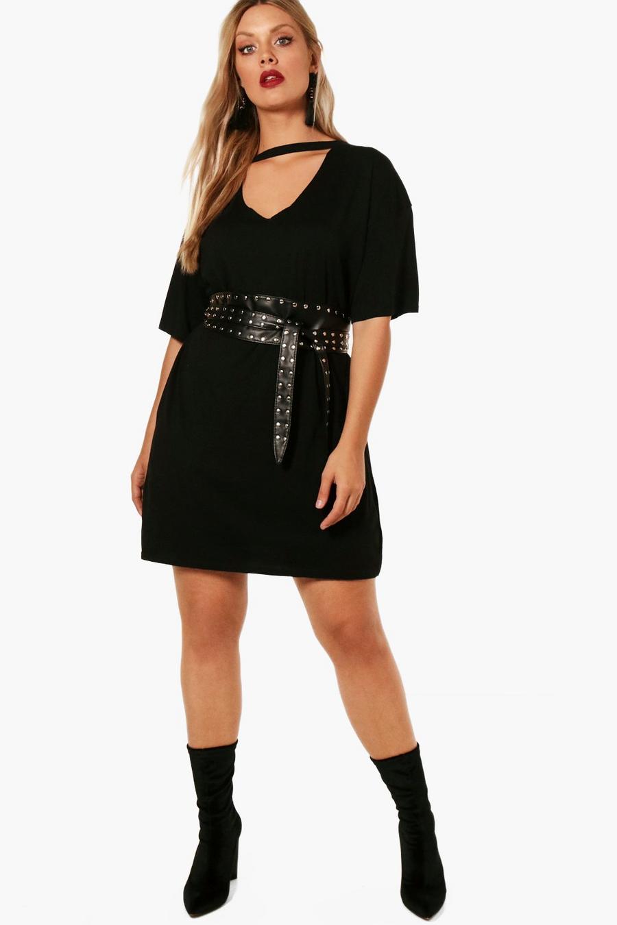 Plus Choker T-Shirt Dress image number 1