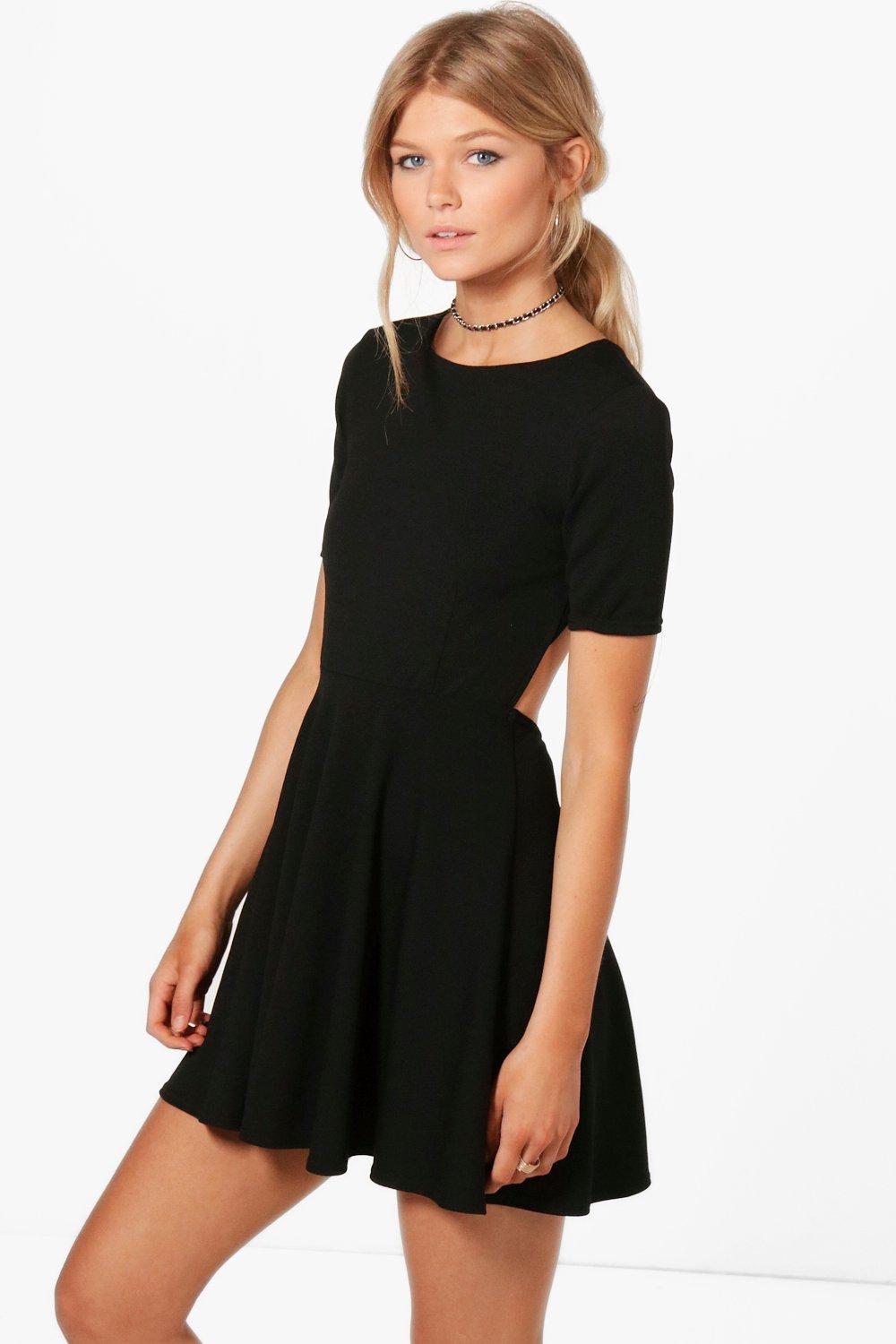 boohoo black cut out dress