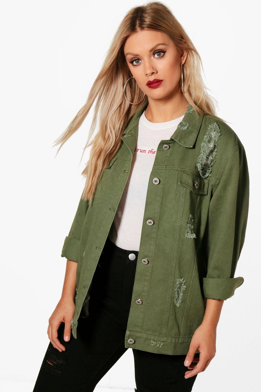 Plus Jemima Distressed Twill Jacket image number 1