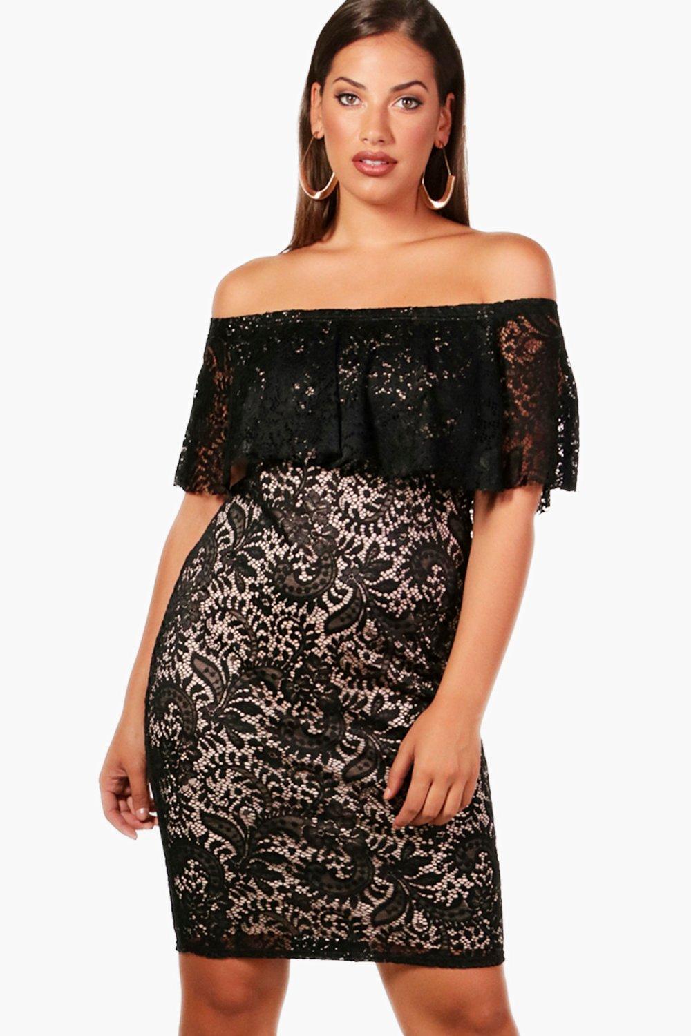 double layer lace midi dress