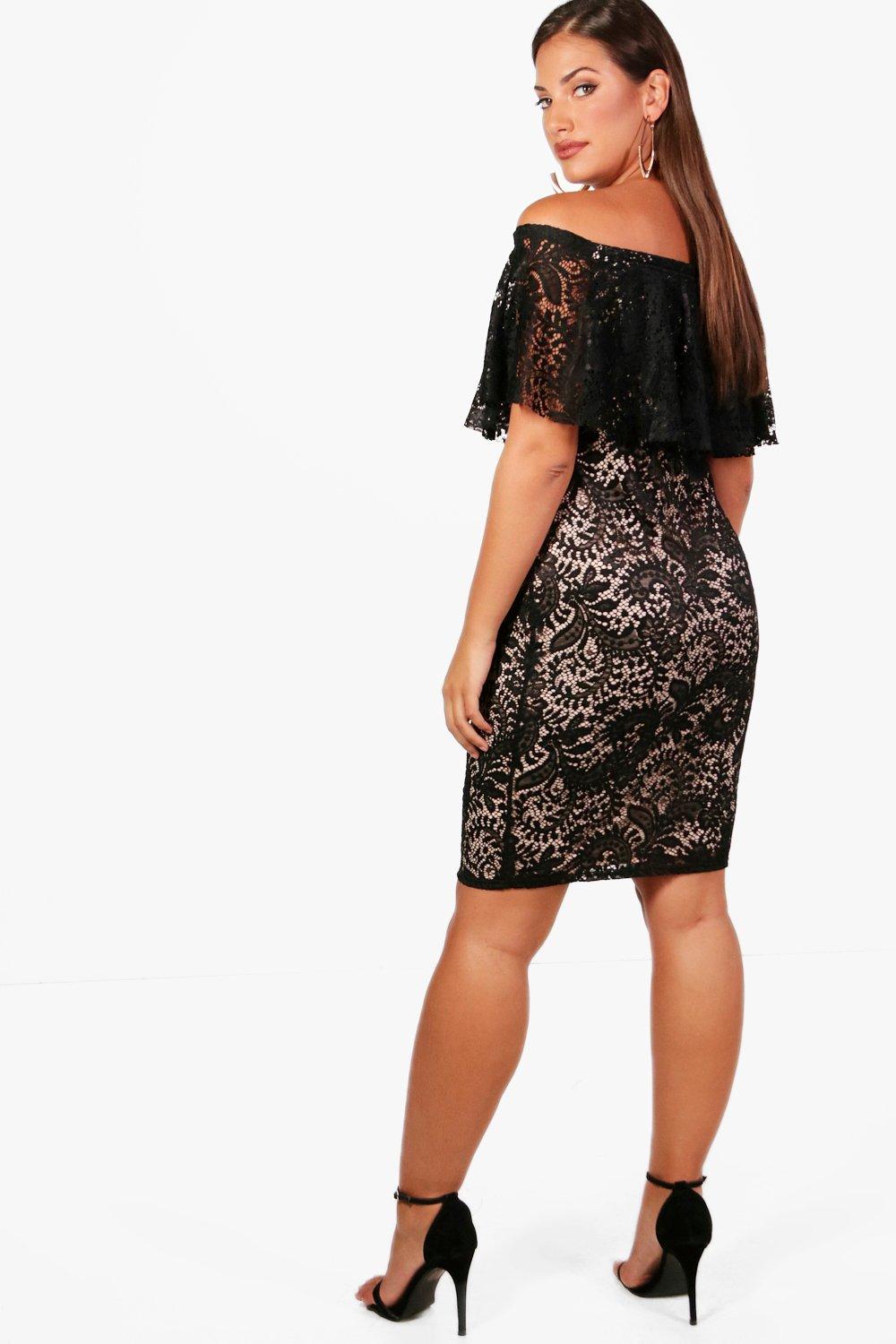 double layer lace midi dress