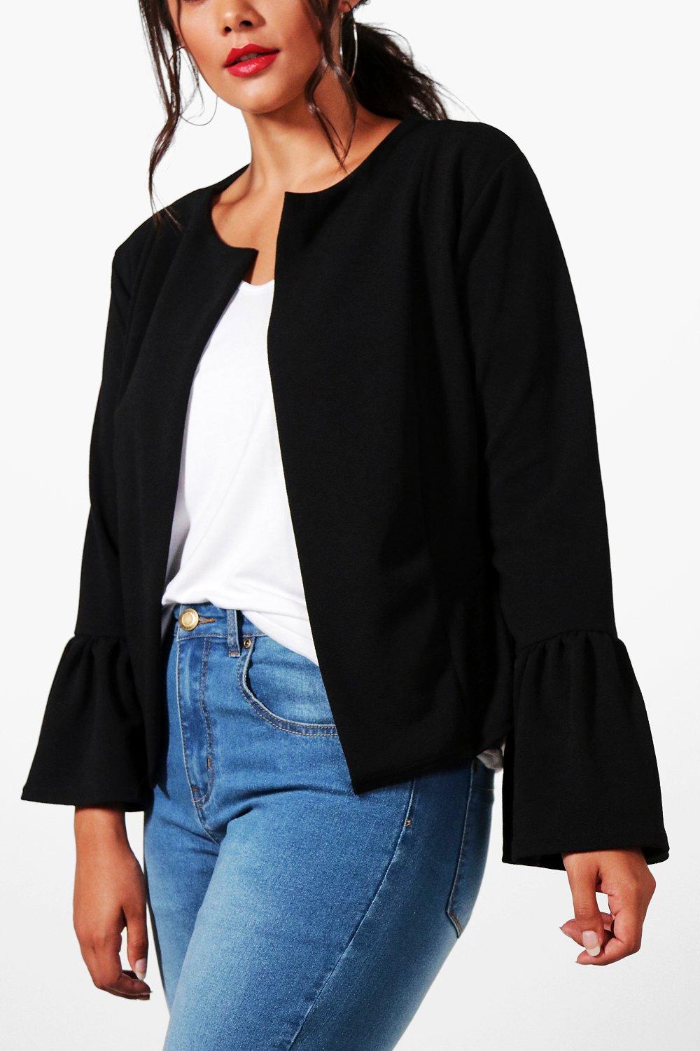 Black hotsell frill jacket