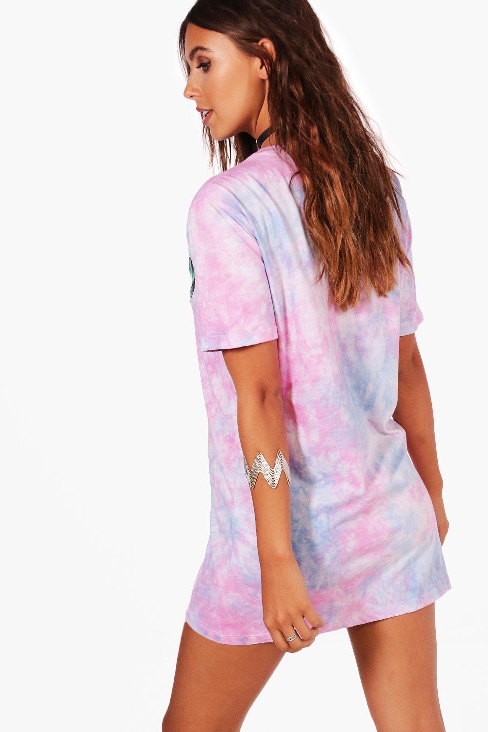 Petite Kia Mermaid Shell Tie Dye T shirt Dress