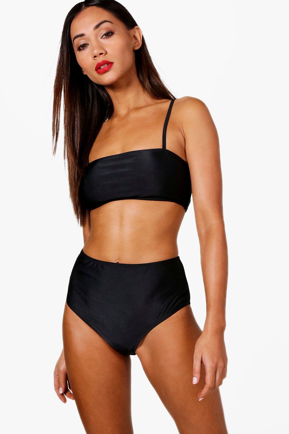 bandeau top high waisted bikini