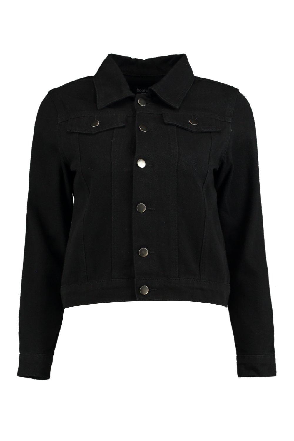 petite black denim jacket