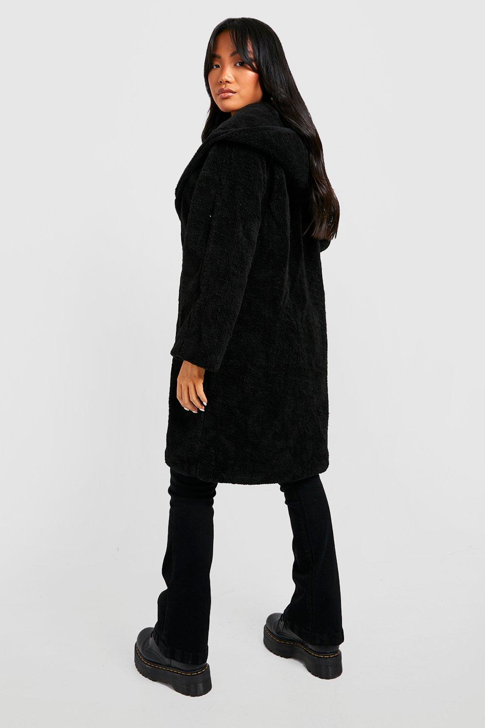 Teddy coat noir new arrivals