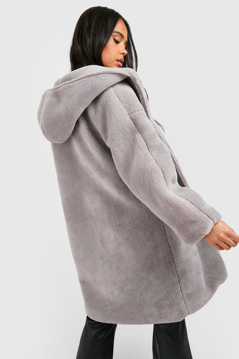 Hooded teddy coat outlet womens