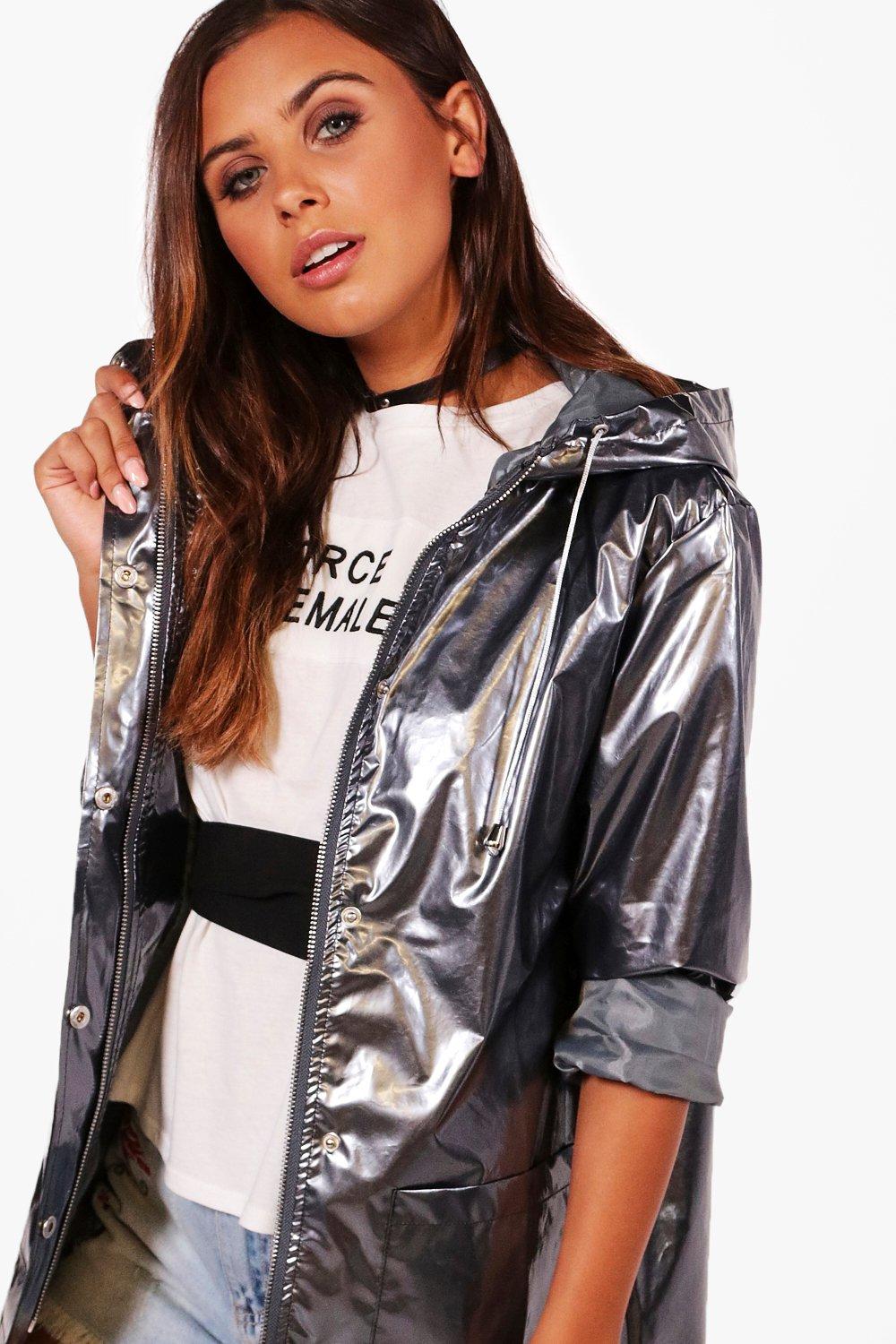 Petite Metallic Rain Coat