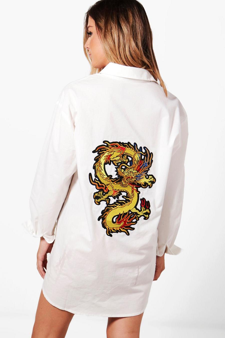 Petite Oversized Dragon Embroidered Dress image number 1