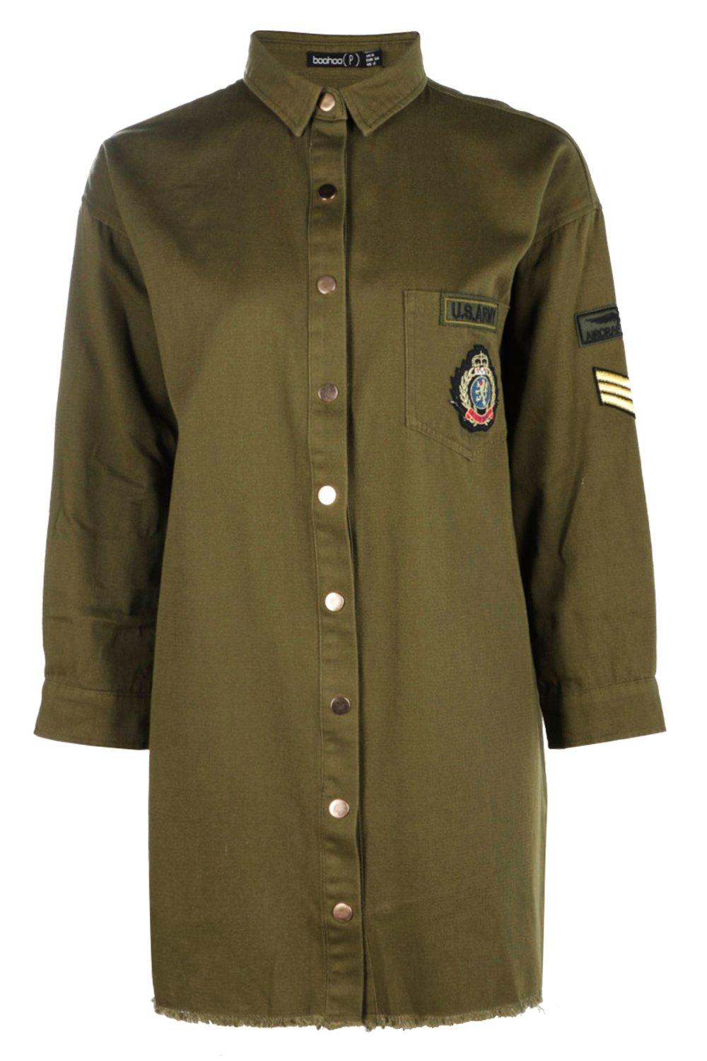 Robe chemise militaire femme new arrivals