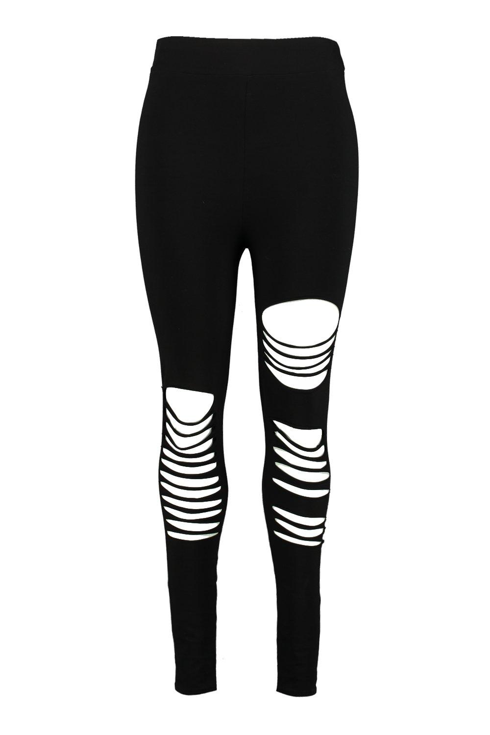 High Waisted Black Ripped Leggings with Skull Print by Banned Alternative –  Banned Alternative Europe