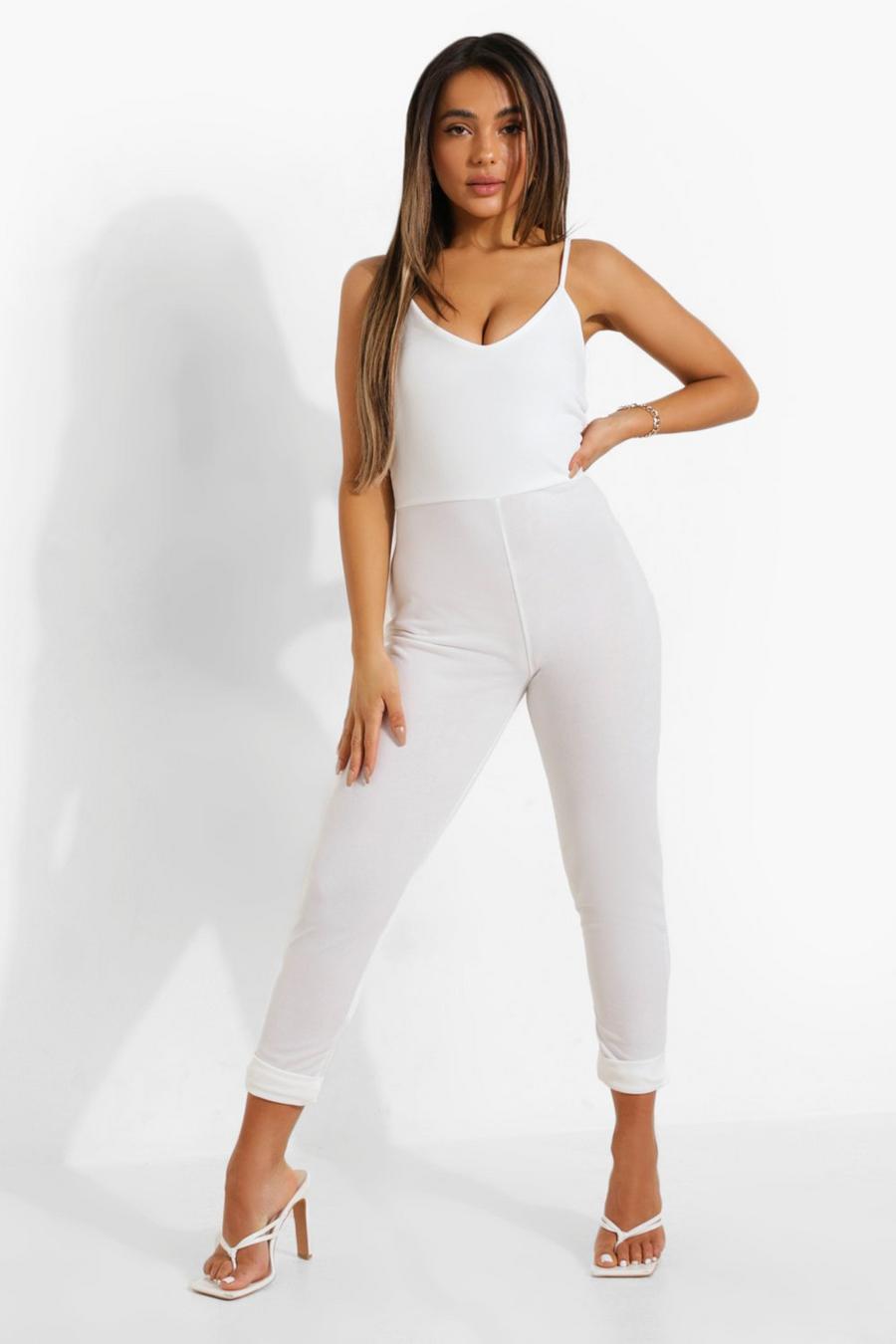 Ivory Petite Strappy Cigarette Pants Jumpsuit image number 1