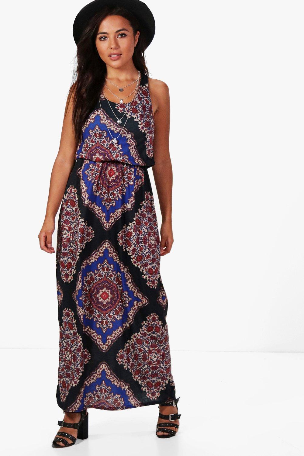 boohoo paisley print midi dress