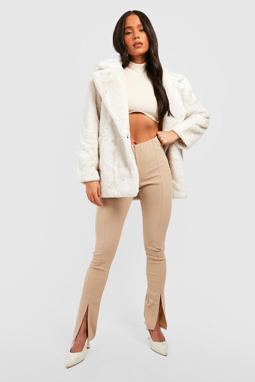 Boohoo cream coat hotsell