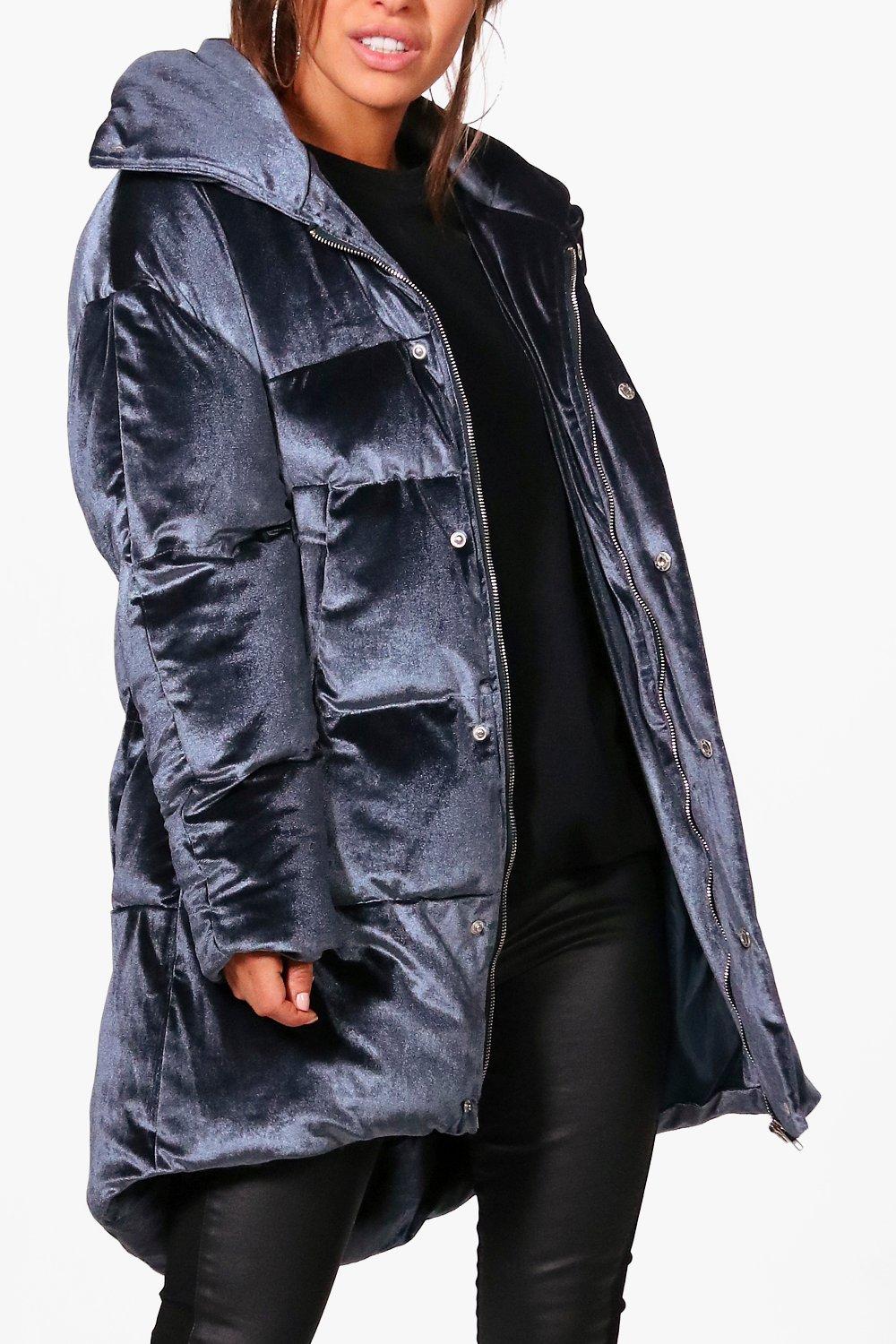 next velvet padded coat