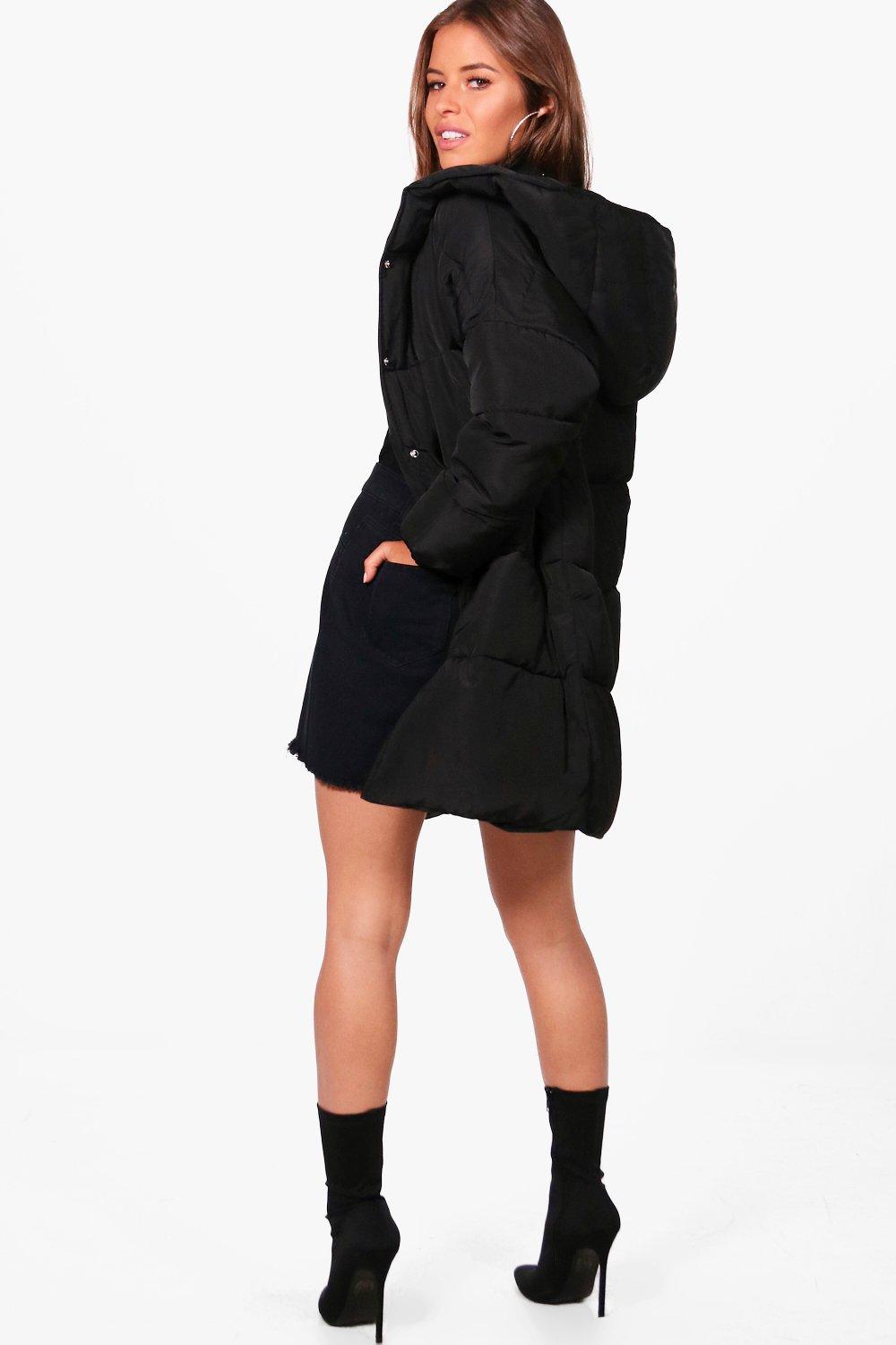 manteau a capuche femme noir