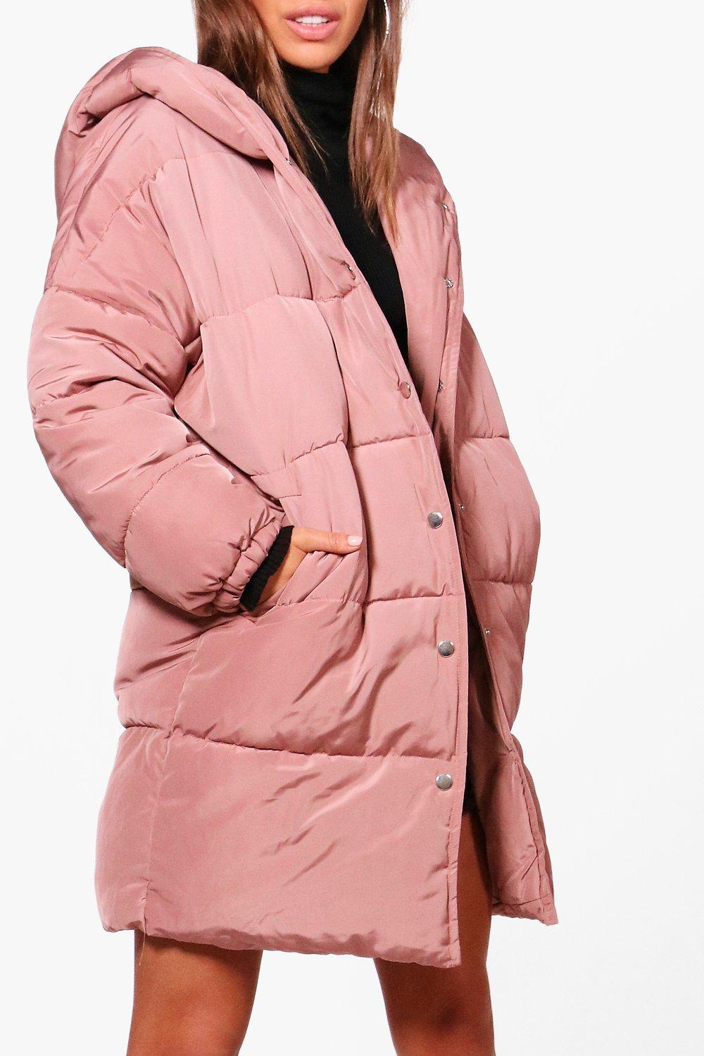 petite padded coat with hood