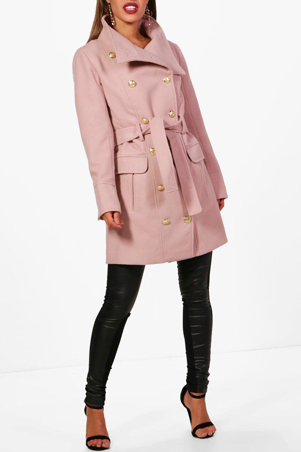 funnel neck military coat