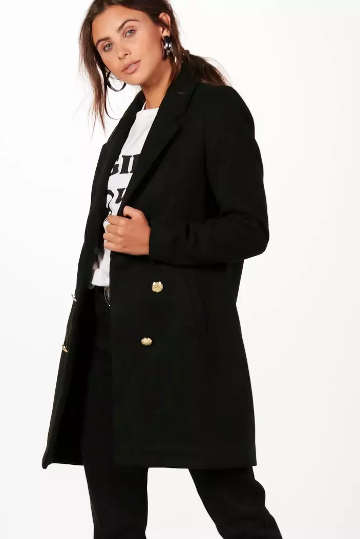 Petite double breasted store military duster coat