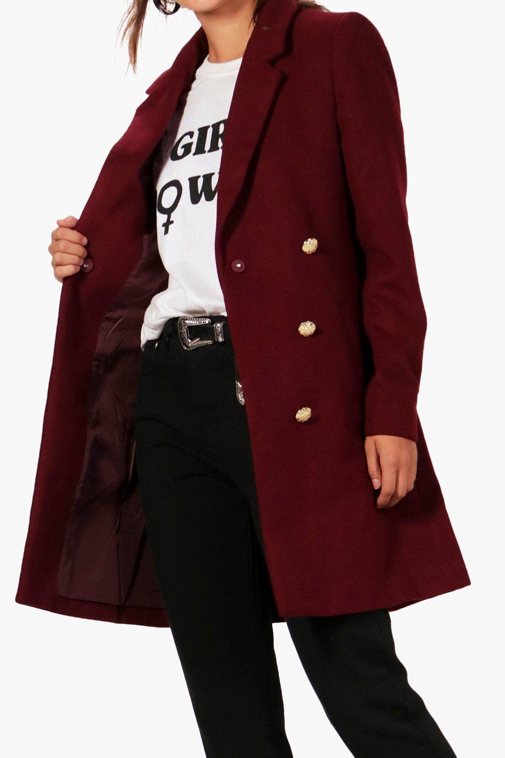 Burgundy coat outlet petite