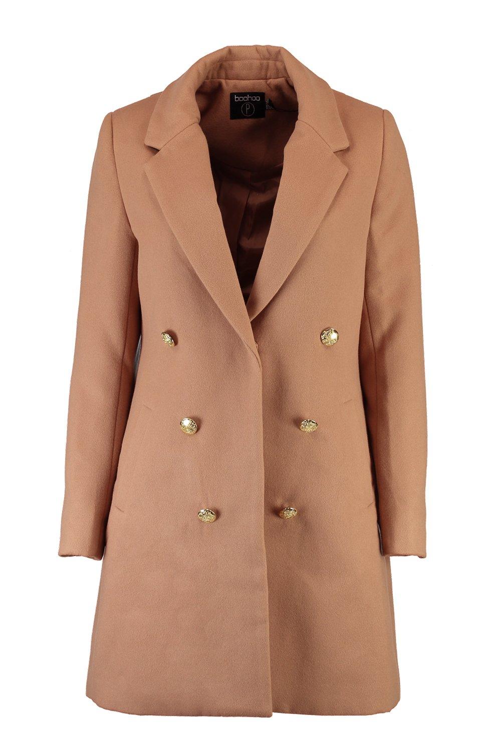 boohoo petite camel coat