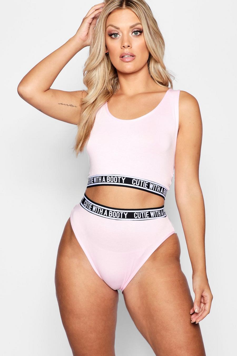 Set reggiseno e slip Cutie With A Booty Plus, Pink image number 1