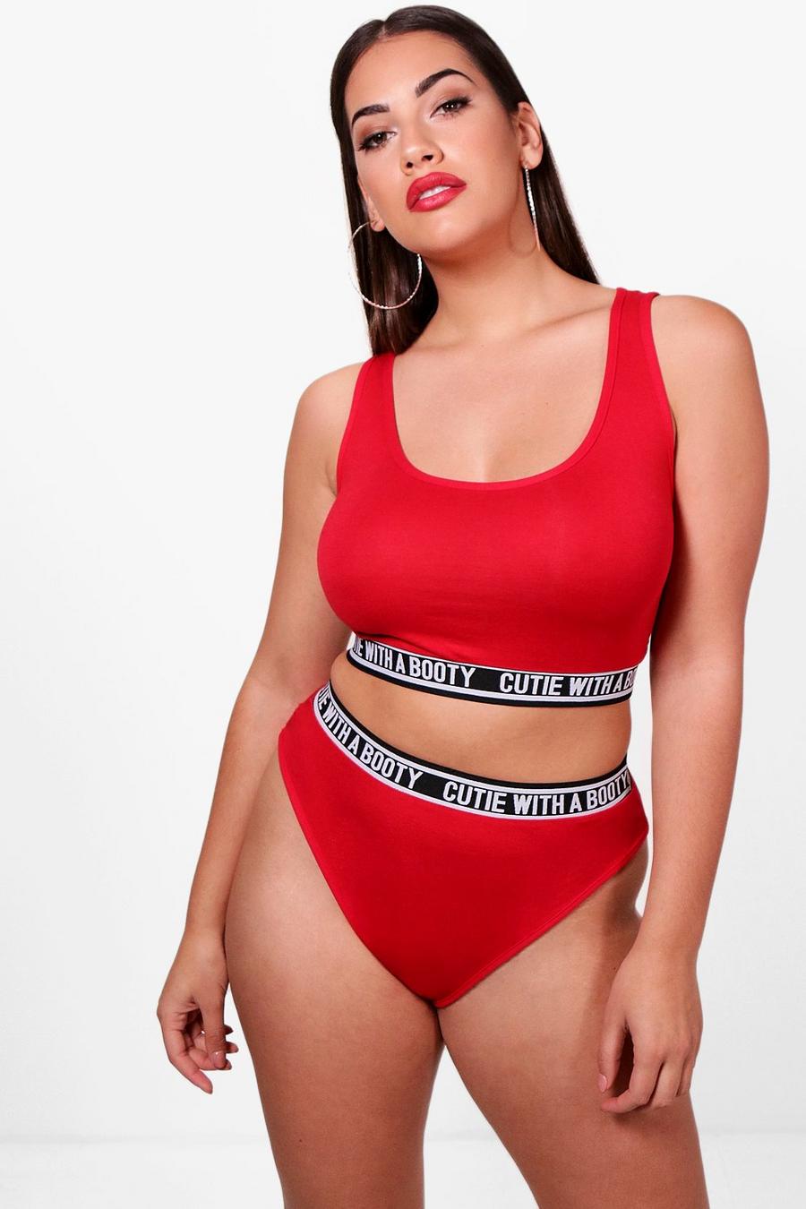 Set reggiseno e slip Cutie With A Booty Plus, Red image number 1